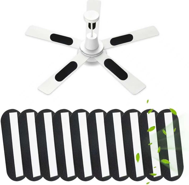 CHNPLUM Ceiling Fan Filters, Ceiling Fan Filters for Blades, Activated Carbon Ceiling Fan Filters Fit, Easy Stick on the Top of the Ceiling Fan Blades (10-Count) - Image 2